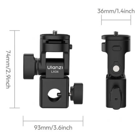 Ulanzi LA04 (L121) - uniwersalny adapter na statyw oświetleniowy - wymiary